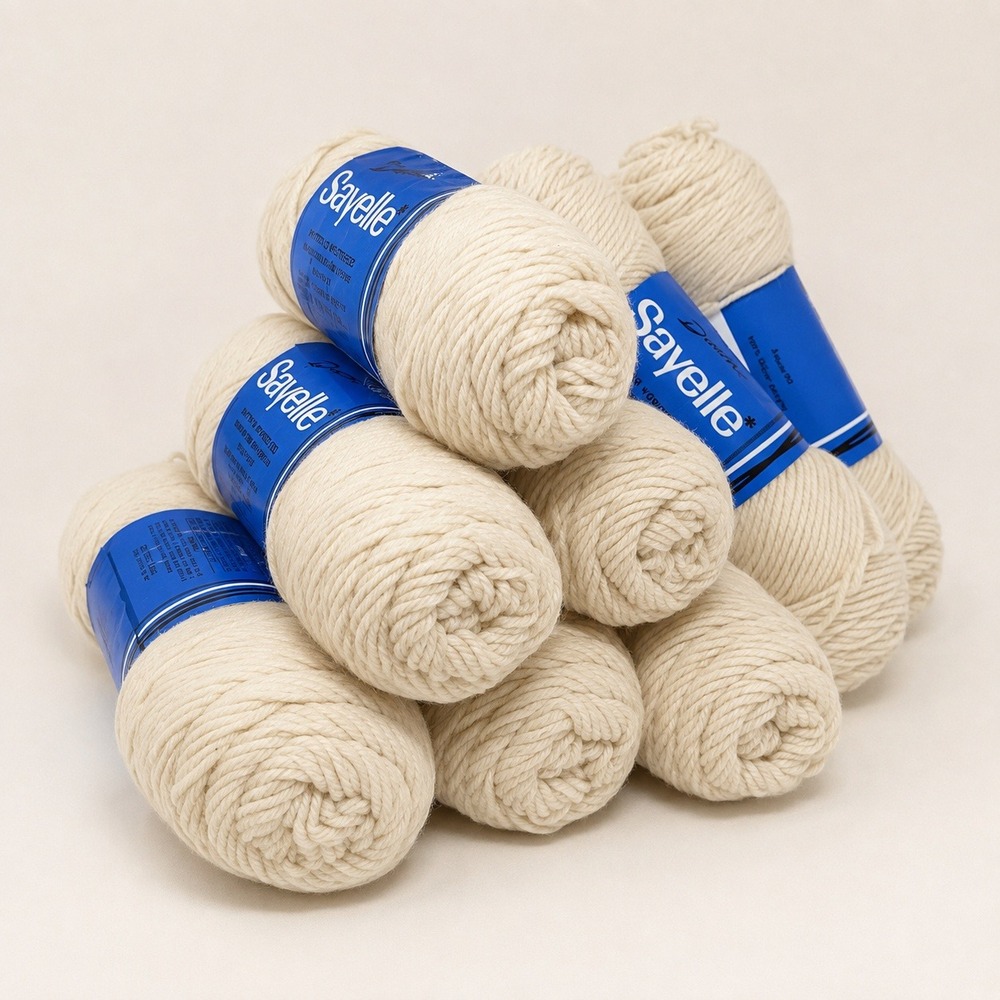 American Thread Sayelle Vintage Cottagecore Yarn Fisherman Cream 8 Skeins Lot